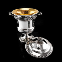 Load image into Gallery viewer, A Magnificent Antique Georgian Solid Silver Cup/Wine Cooler Grapevine &amp; Figural Design - J W Story &amp; W Elliott 1811
