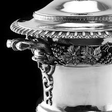 Load image into Gallery viewer, A Magnificent Antique Georgian Solid Silver Cup/Wine Cooler Grapevine &amp; Figural Design - J W Story &amp; W Elliott 1811
