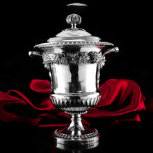 Load image into Gallery viewer, A Magnificent Antique Georgian Solid Silver Cup/Wine Cooler Grapevine &amp; Figural Design - J W Story &amp; W Elliott 1811
