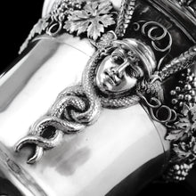 Load image into Gallery viewer, A Magnificent Antique Georgian Solid Silver Cup/Wine Cooler Grapevine &amp; Figural Design - J W Story &amp; W Elliott 1811
