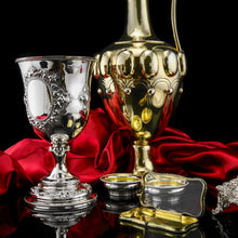 Load image into Gallery viewer, A Very Large Victorian Solid Silver Goblet/Cup, Gothic Decorations - Henry Holland 1868
