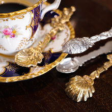 Load image into Gallery viewer, Antique Georgian Solid Silver Gilt Salt/Coffee Spoons with Rococo Decoration - London, 1824/7
