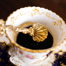 Load image into Gallery viewer, Antique Georgian Solid Silver Gilt Salt/Coffee Spoons with Rococo Decoration - London, 1824/7
