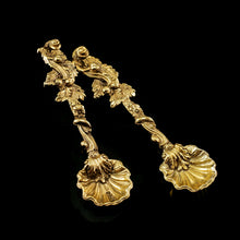 Load image into Gallery viewer, Antique Georgian Solid Silver Gilt Salt/Coffee Spoons with Rococo Decoration - London, 1824/7
