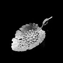 Load image into Gallery viewer, Antique Georgian Solid Silver Tea Caddy Spoon Vine Leaf Design - Joseph Willmore 1807
