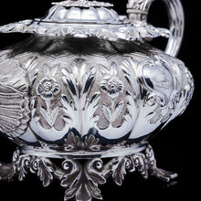 Load image into Gallery viewer, RESERVED - A Spectacular Antique Solid Silver Tea Set/Service with Highly Decorative Embossed/Chased Design - R W Smith 1837 - Artisan Antiques
