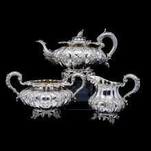 Load image into Gallery viewer, RESERVED - A Spectacular Antique Solid Silver Tea Set/Service with Highly Decorative Embossed/Chased Design - R W Smith 1837 - Artisan Antiques
