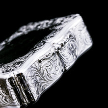 Load image into Gallery viewer, A Large Antique Victorian Solid Sterling Silver Table Snuff Box with Intricate Engravings - Edward Smith 1853
