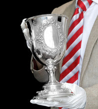 Load image into Gallery viewer, A Very Large Victorian Solid Silver Goblet/Cup, Gothic Decorations - Henry Holland 1868
