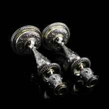 Load image into Gallery viewer, Magnificent Pair of Antique Solid Silver Parcel Gilt Candlesticks - c.1890s
