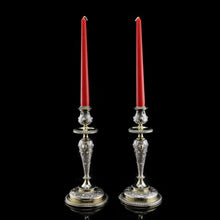 Load image into Gallery viewer, Magnificent Pair of Antique Solid Silver Parcel Gilt Candlesticks - c.1890s
