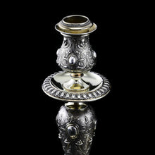 Load image into Gallery viewer, Magnificent Pair of Antique Solid Silver Parcel Gilt Candlesticks - c.1890s
