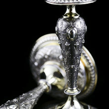 Load image into Gallery viewer, Magnificent Pair of Antique Solid Silver Parcel Gilt Candlesticks - c.1890s
