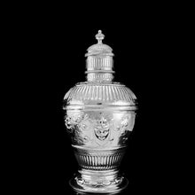 Load image into Gallery viewer, A Massive Victorian Solid Silver Tea Caddy / Ginger Jar / Vase - John Septimus Beresford 1876
