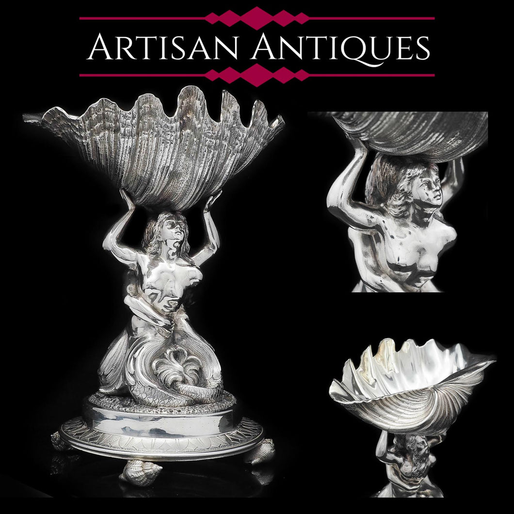 A Magnificent Victorian Solid Silver Figural Centrepiece Bowl - Henry Lewis 1896 - Artisan Antiques