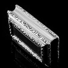 Load image into Gallery viewer, Antique Georgian Solid Silver Snuff Box with Beautiful Floral Border - Nathaniel Mills 1833
