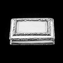 Load image into Gallery viewer, Antique Georgian Solid Silver Snuff Box with Beautiful Floral Border - Nathaniel Mills 1833
