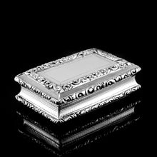 Load image into Gallery viewer, Antique Georgian Solid Silver Snuff Box with Beautiful Floral Border - Nathaniel Mills 1833
