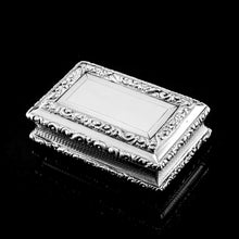 Load image into Gallery viewer, Antique Georgian Solid Silver Snuff Box with Beautiful Floral Border - Nathaniel Mills 1833
