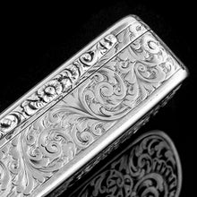 Load image into Gallery viewer, Antique Solid Silver Oval Snuff Box, Beautifully Hand Engraved - William Simpson 1840
