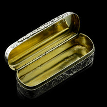 Load image into Gallery viewer, Antique Solid Silver Oval Snuff Box, Beautifully Hand Engraved - William Simpson 1840
