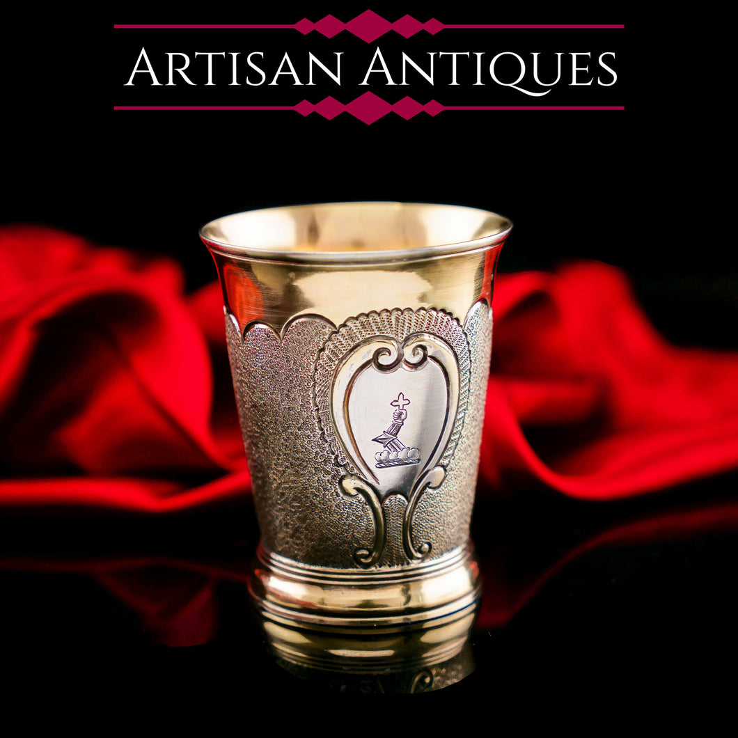 Antique Georgian Solid Silver Parcel Gilt Beaker/Cup - Peter & Ann Bateman 1796