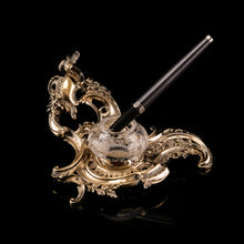 Load image into Gallery viewer, A Magnificent French Solid Silver Gilt Rococo Style Inkwell / Stand - Emile Puiforcat
