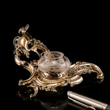 Load image into Gallery viewer, A Magnificent French Solid Silver Gilt Rococo Style Inkwell / Stand - Emile Puiforcat
