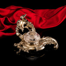 Load image into Gallery viewer, A Magnificent French Solid Silver Gilt Rococo Style Inkwell / Stand - Emile Puiforcat
