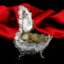Load image into Gallery viewer, Antique Solid Silver Spoon Warmer / Sugar Bowl in Rococo Form Giant Clam - c.1890

