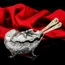 Load image into Gallery viewer, Antique Solid Silver Spoon Warmer / Sugar Bowl in Rococo Form Giant Clam - c.1890
