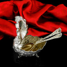 Load image into Gallery viewer, Antique Solid Silver Spoon Warmer / Sugar Bowl in Rococo Form Giant Clam - c.1890
