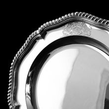 Load image into Gallery viewer, Antique Solid Silver Dish with Coat of Arms for Michael Bass, 1st Baron Burton - Garrard 1888
