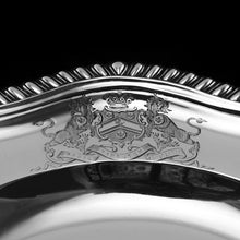 Load image into Gallery viewer, Antique Solid Silver Dish with Coat of Arms for Michael Bass, 1st Baron Burton - Garrard 1888
