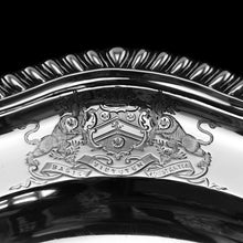 Load image into Gallery viewer, Antique Solid Silver Dish with Coat of Arms for Michael Bass, 1st Baron Burton - Garrard 1888
