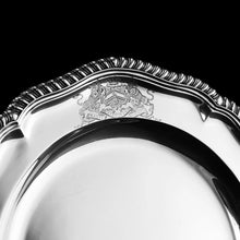 Load image into Gallery viewer, Antique Solid Silver Dish with Coat of Arms for Michael Bass, 1st Baron Burton - Garrard 1888
