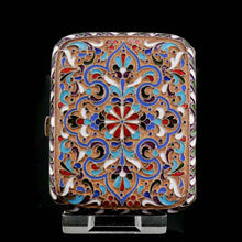 Load image into Gallery viewer, Antique Imperial Russian Solid Silver Cloisonne Enamel Purse/Case - Zverev Nikolay Nikolayevich c.1900
