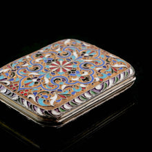 Load image into Gallery viewer, Antique Imperial Russian Solid Silver Cloisonne Enamel Purse/Case - Zverev Nikolay Nikolayevich c.1900
