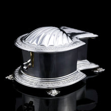 Load image into Gallery viewer, A Fine Quality Antique Solid Silver Inkwell / Inkstand in Scallop Form - Carrington 1903
