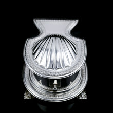 Load image into Gallery viewer, A Fine Quality Antique Solid Silver Inkwell / Inkstand in Scallop Form - Carrington 1903

