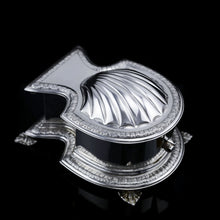 Load image into Gallery viewer, A Fine Quality Antique Solid Silver Inkwell / Inkstand in Scallop Form - Carrington 1903
