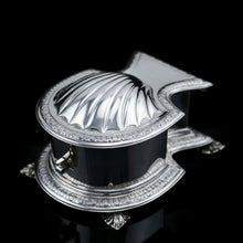 Load image into Gallery viewer, A Fine Quality Antique Solid Silver Inkwell / Inkstand in Scallop Form - Carrington 1903
