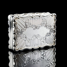 Load image into Gallery viewer, Antique Solid Silver Large Table Snuff Box with Magnificent Engravings - Edward Smith 1850
