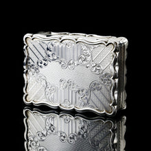 Load image into Gallery viewer, Antique Solid Silver Large Table Snuff Box with Magnificent Engravings - Edward Smith 1850
