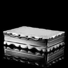Load image into Gallery viewer, Antique Solid Silver Large Table Snuff Box with Magnificent Engravings - Edward Smith 1850

