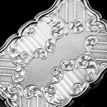Load image into Gallery viewer, Antique Solid Silver Large Table Snuff Box with Magnificent Engravings - Edward Smith 1850
