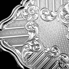 Load image into Gallery viewer, Antique Solid Silver Large Table Snuff Box with Magnificent Engravings - Edward Smith 1850

