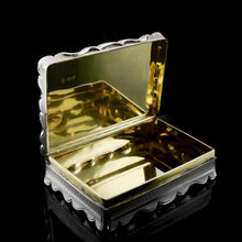 Load image into Gallery viewer, Antique Solid Silver Large Table Snuff Box with Magnificent Engravings - Edward Smith 1850
