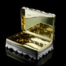 Load image into Gallery viewer, Antique Solid Silver Large Table Snuff Box with Magnificent Engravings - Edward Smith 1850

