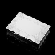 Load image into Gallery viewer, Antique Solid Silver Large Table Snuff Box with Magnificent Engravings - Edward Smith 1850
